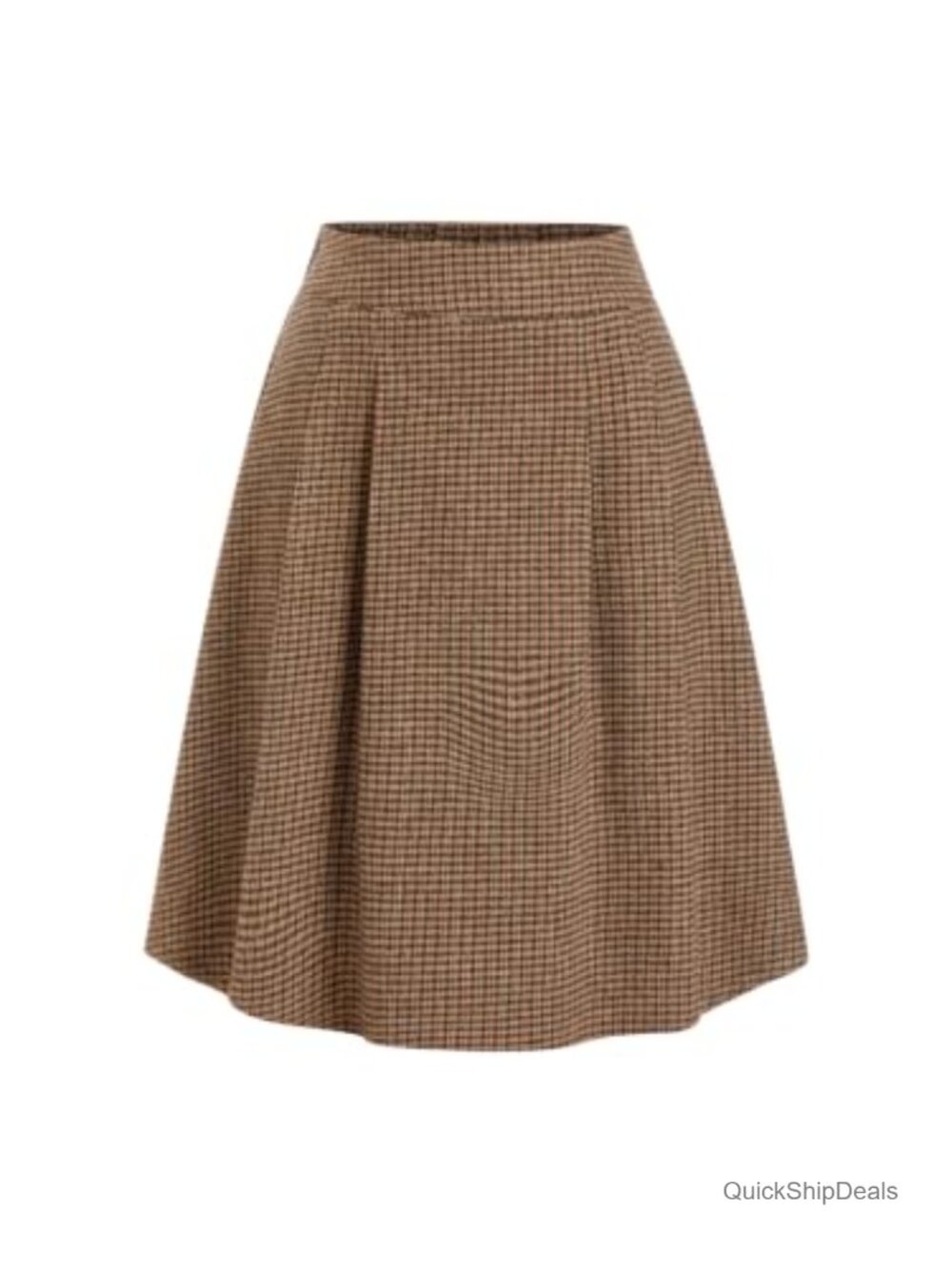 CIDER Pleated A-Line Midi Skirt with Pockets Office Fall